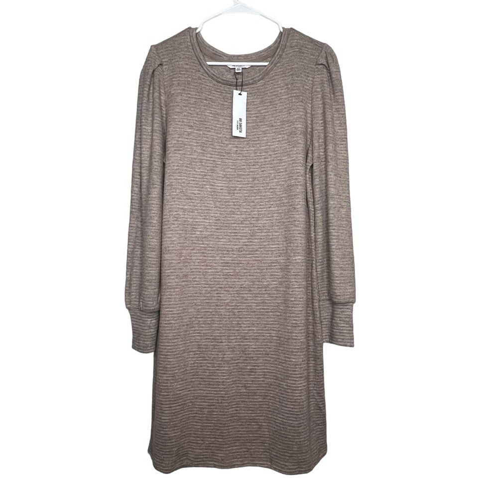 BB Dakota Steve Madden Long Sleeve Ribbed Sweater Dress Heathered Beige Size XL